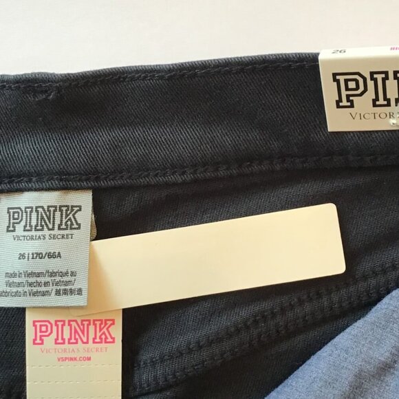 PINK VICTORIA’S SECERT BLACK HIGH-WAISTED CUT OFF DENIM SHORTS - Picture 6 of 7